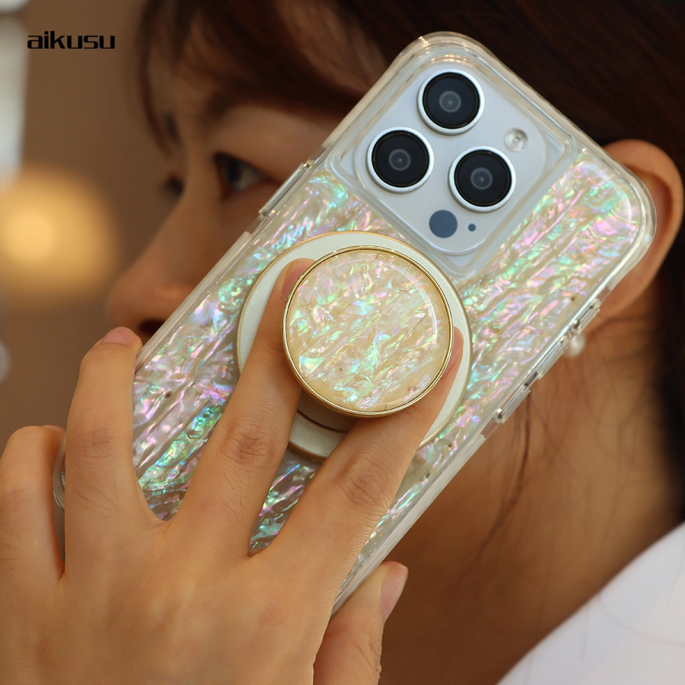 aikusu  Natural mother of pearl airbag phone grip K124 1