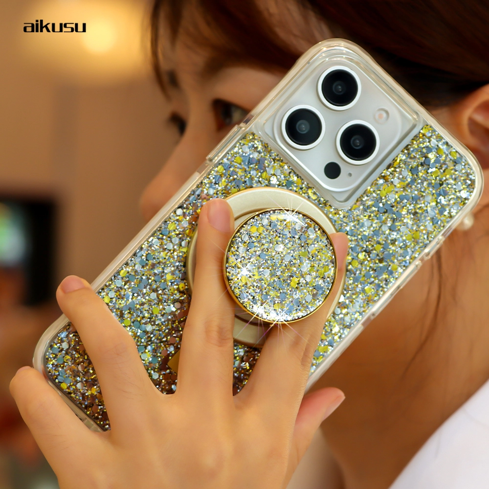 aikusu Glitter airbag phone grip K131 1