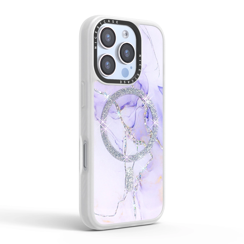 aikusu 3m drop-proof UV printed glitter Magnetic phone case-Purple 1