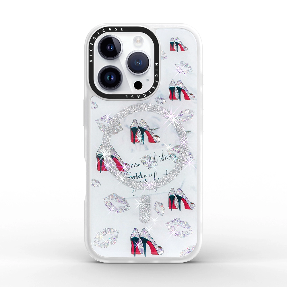 aikusu 3m drop-proof UV printed glitter Magnetic phone case-high heels- aikusu 1
