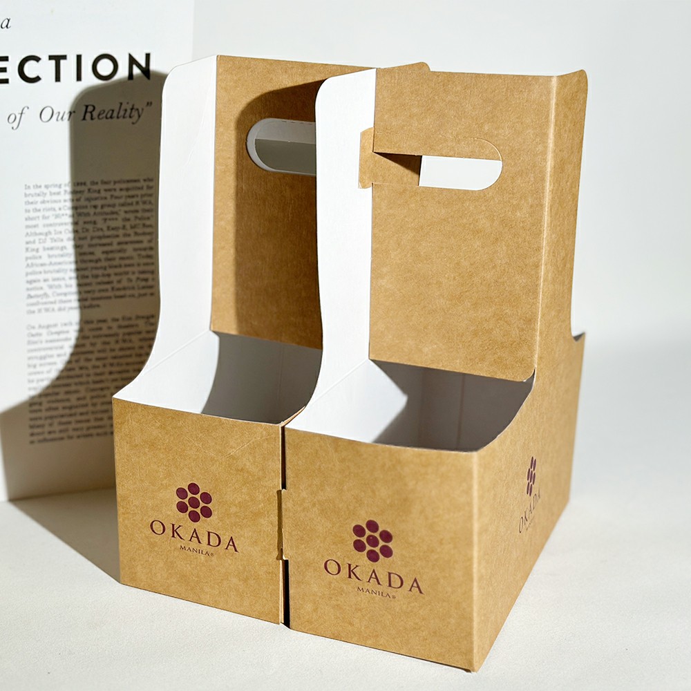 Custom Paper Cup Holder Tray Coffee Paper Cup Carrier Biodegradable ...