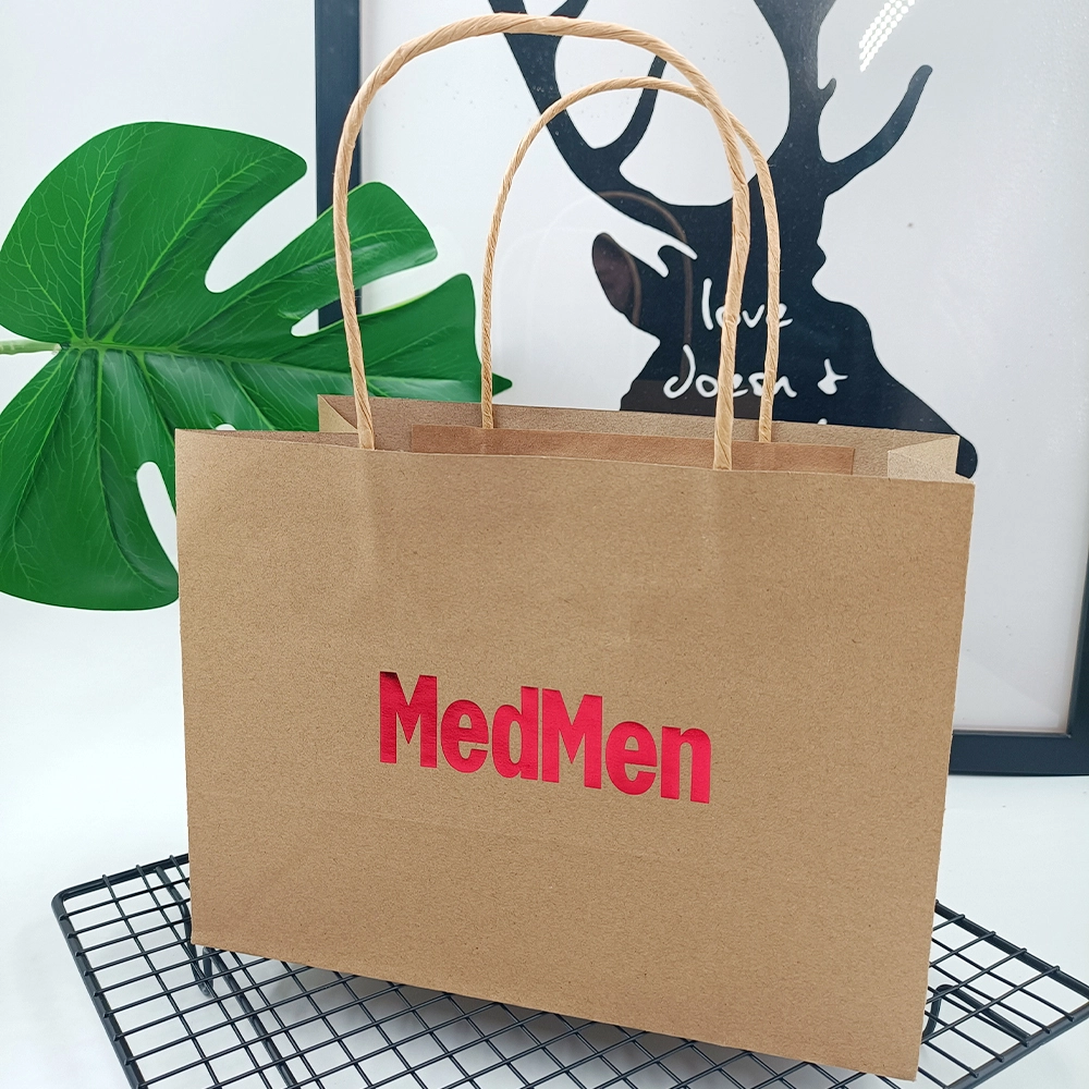 Custom Printed Kraft Paper Bags With Handle Recyclable Shopping Clothing Gift Bag Food Take Away With Your Own Logo 1