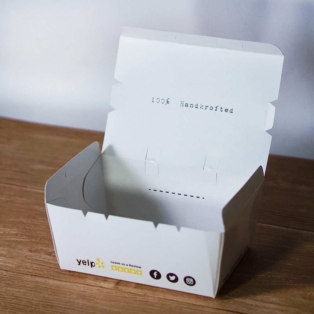Fiambrera blanca amistosa del papel de categoría alimenticia de Eco Kraft del diseño personalizado para la comida para llevar caliente de la ensalada 1