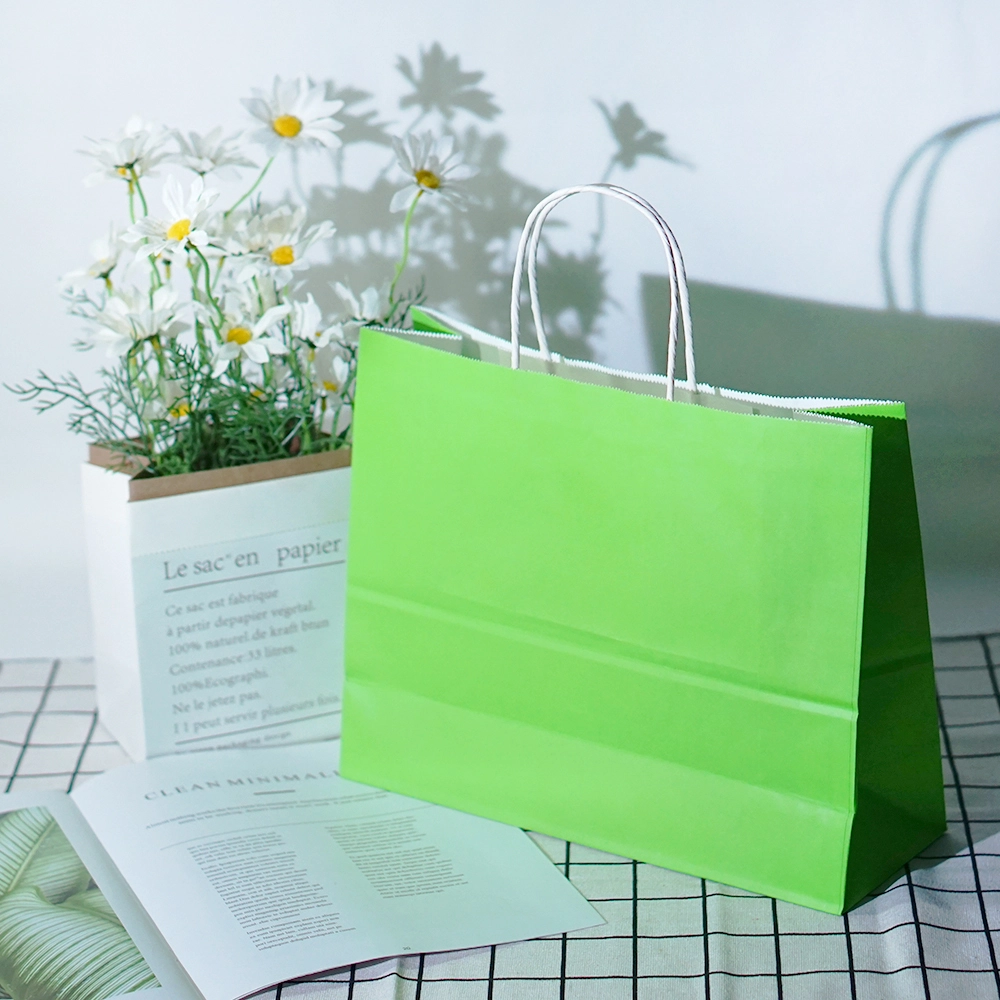 Custom Printed Kraft Paper Bags With Handle Eco Friendly Recyclable Shopping Gift Bag Food Grade Paper Bag 1