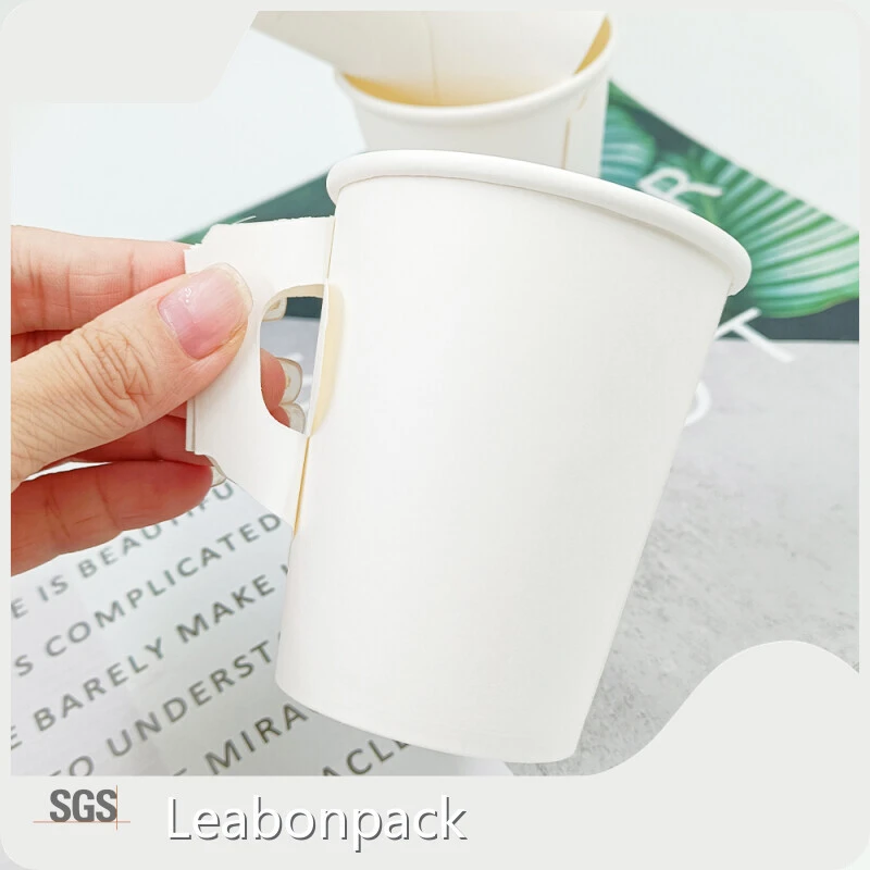 Leabonpack Paper Hot Cups with Handles OEM/ODM Paper Hot Cups with HandlesCompany 1