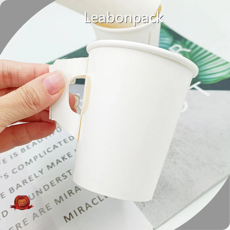 Leabonpack Disposable Tea Cups with Handles OEM/ODM Disposable Tea Cups with Handlesfactory Price 1