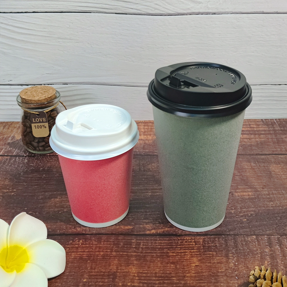 Custom Disposable Double wall Insulating Foam Paper Cup With Lid 1