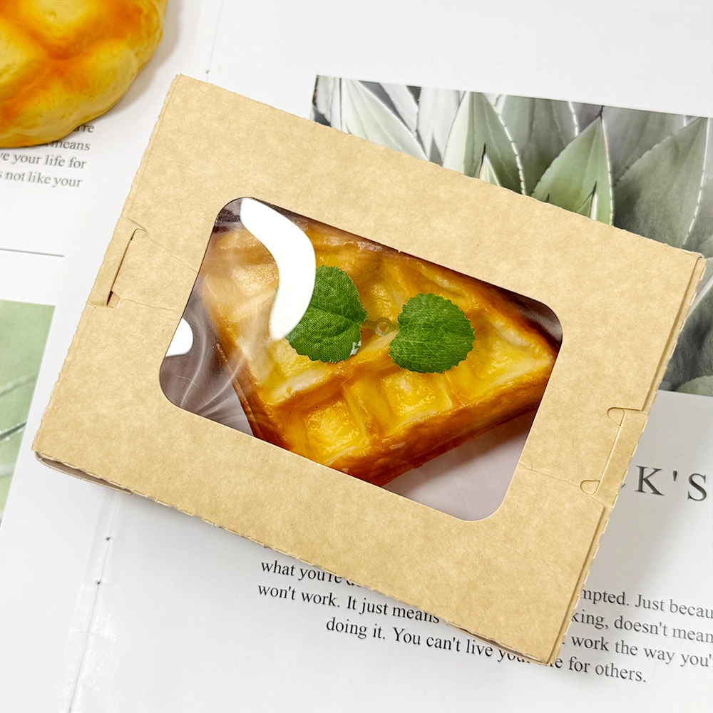 Eco Friendly Biodegradable Food Grade Paper Lunch Box Kraft Paper Food Box With Window 1