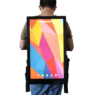 27 Inch 21.5 Inch Backpack With LCD Screen LCD Advertising Player Battery Outdoor Brightness HD 50000 Hours 1