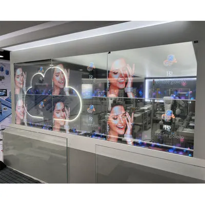 Android Windows OLED Digital Signage 55 Inch Transparent Touch Screen Panel Transparent Video Screen 1