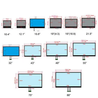 10.4 Transparent LCD Display 12.1 15 17 19''-86 FHD 1080P 4K 16:9 4:3 For Show Case Advertising 1