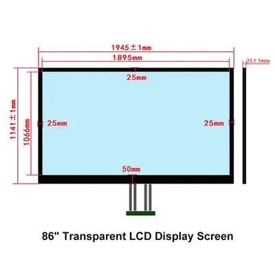 Pantalla LCD transparente de 86 pulgadas FHD LVDS 3840x2160 4K 2
