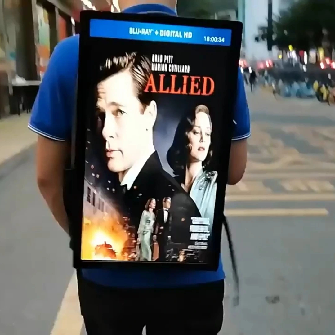 Sac à dos portable de 21,5 pouces, écran LCD, publicité pour la marche humaine 1