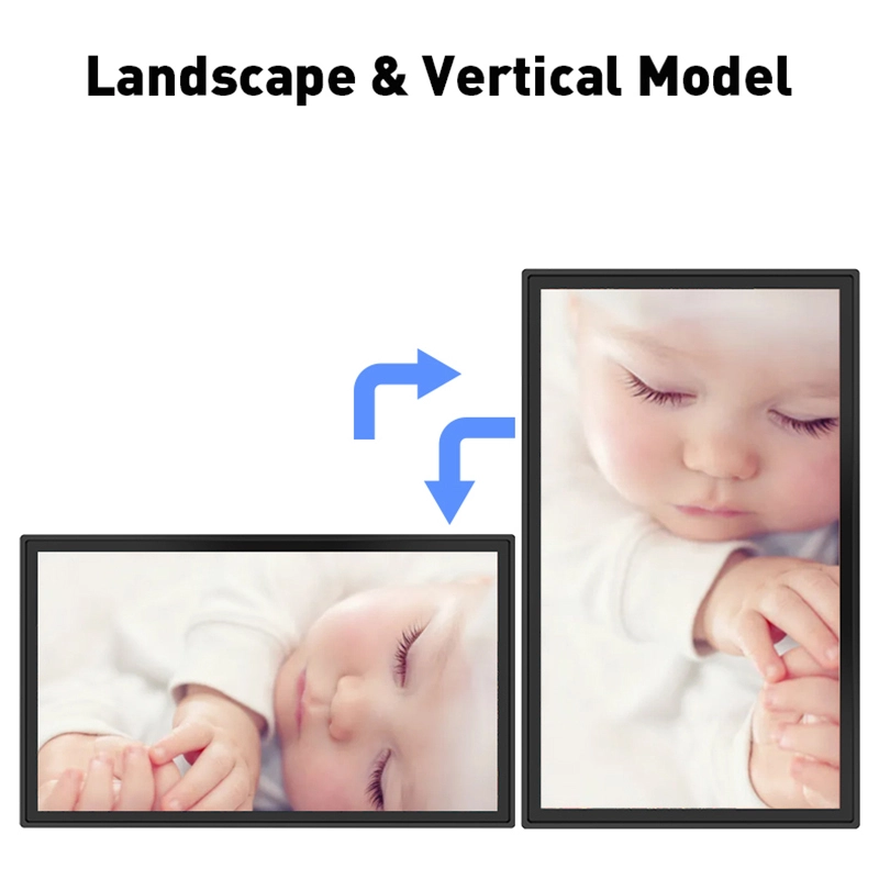 55 inch HD wall mounted hanging vertical lcd display for advertising playing 5