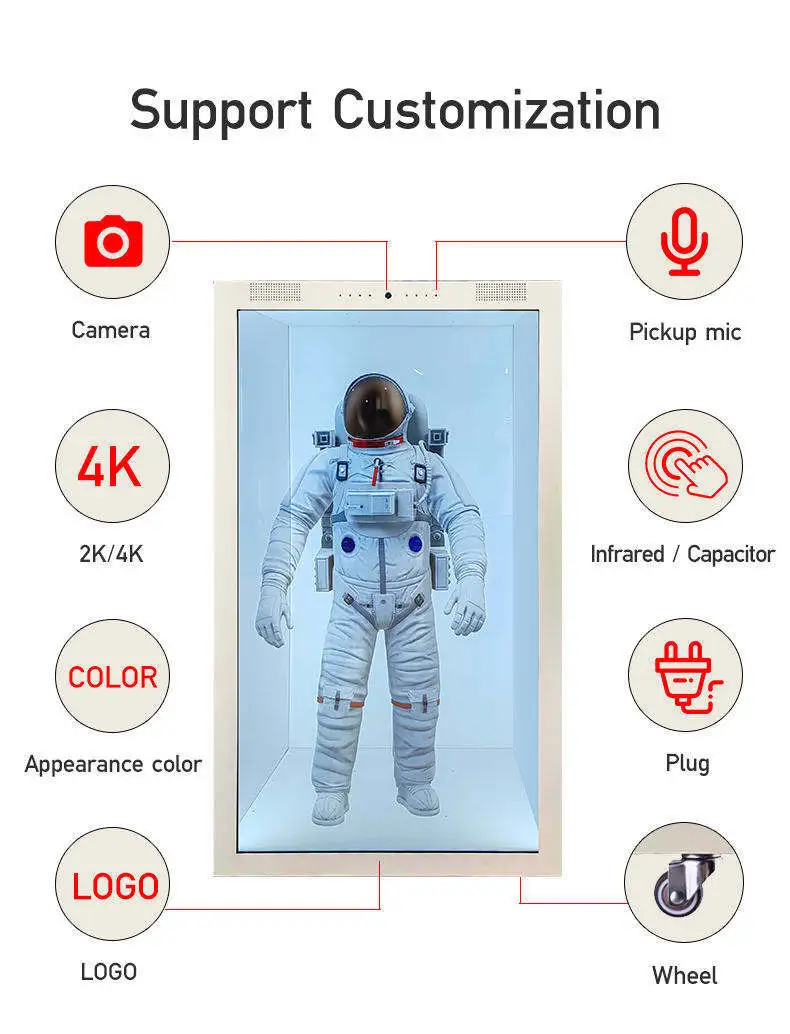 Kleine transparente 10,4-Zoll-LCD-Vitrine mit durchsichtigem Display 6