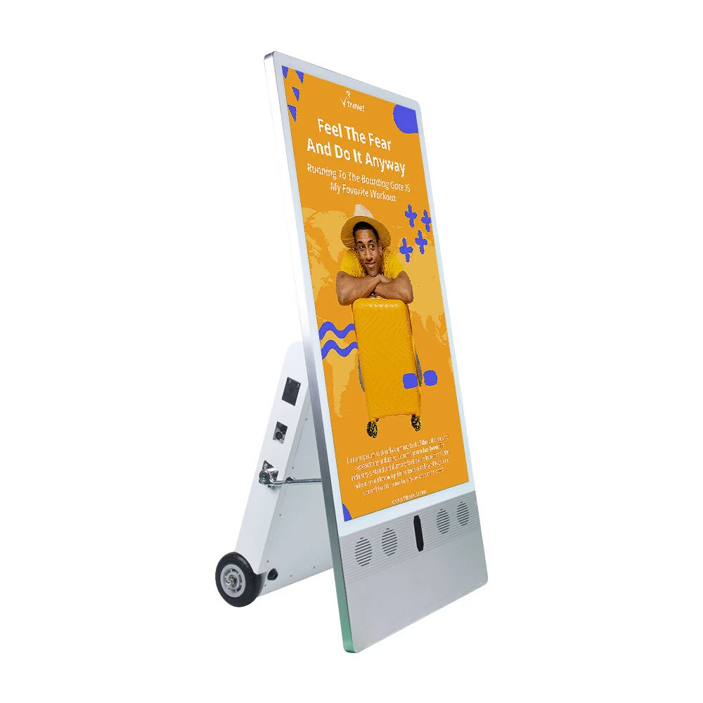 Pantalla LCD portátil personalizada de alto brillo con batería Un póster impermeable firmado 2