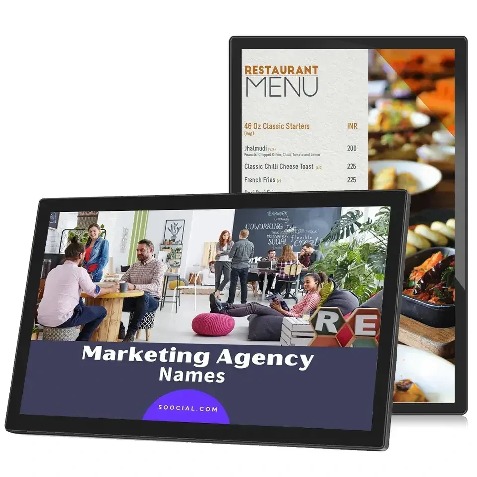 55 inch HD wall mounted hanging vertical lcd display for advertising playing 6