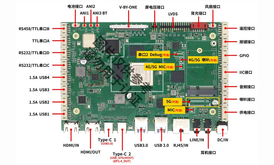 YS-E3588 4k android lvds control board for digital signage 3