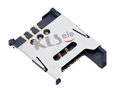 KLS1-SIM-018 2.54mm Pitch SIM Card Connector 6 Pin H1.9mm 1