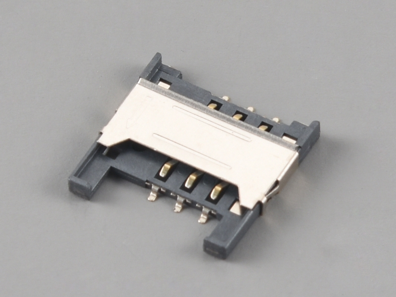 KLS1-SIM-044A 2.54mm Pitch SIM Card Connector 6 Pin H2.2mm 1