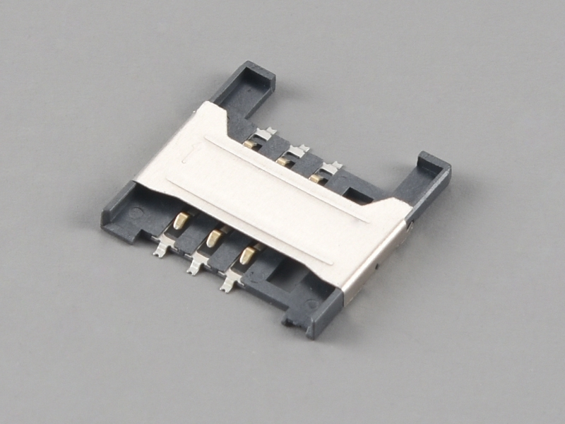 KLS1-SIM-044C 2.54mm Pitch SIM Card Connector 6 Pin H1.8mm 1