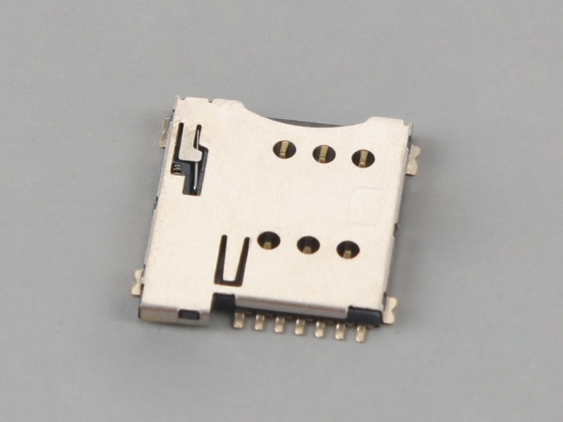 KLS1-SIM-069B 1.27mm Pitch 6 Pin H1.35mm With CD pin Micro SIM Card Connector 1