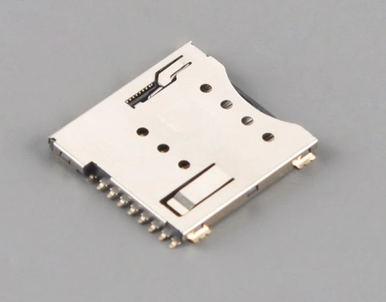 KLS1-SIM-090 1.27mm Pitch 6Pin 8 Pin H1.5mm With CD pin Micro SIM Card Connector 1