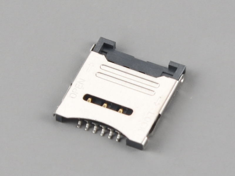 KLS1-SIM-072 1.27mm Pitch 6 Pin H1.8mm Micro SIM Card Connector 1