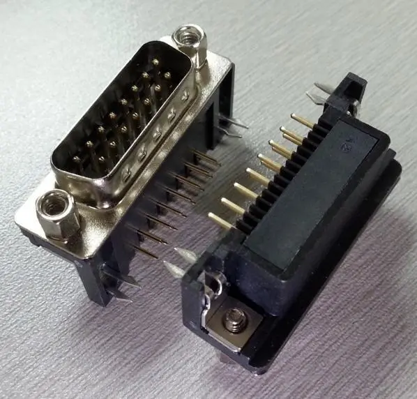 KLS1-215 DR 2 Row PCB Right Angle 8.1mm Type D-Sub Connector 9 15 25 37 50 pin male female 1