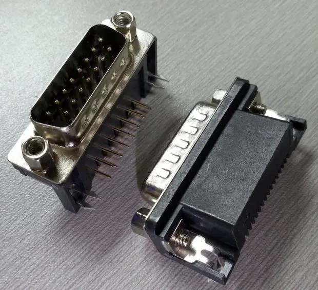 KLS1-515 DR 2 Row PCB Right Angle 10mm Type D-Sub Connector 9 15 25 37 50 pin male female 1