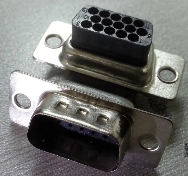 KLS1-176B 3 Row Crimp Type D-Sub Connector 15 26 44 62 pin male female 1