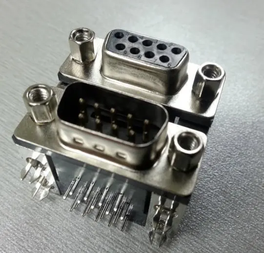 KLS1-115 DR 2 Row High Density Dual port D-Sub Connector male female 9 15 25 37 pin 1