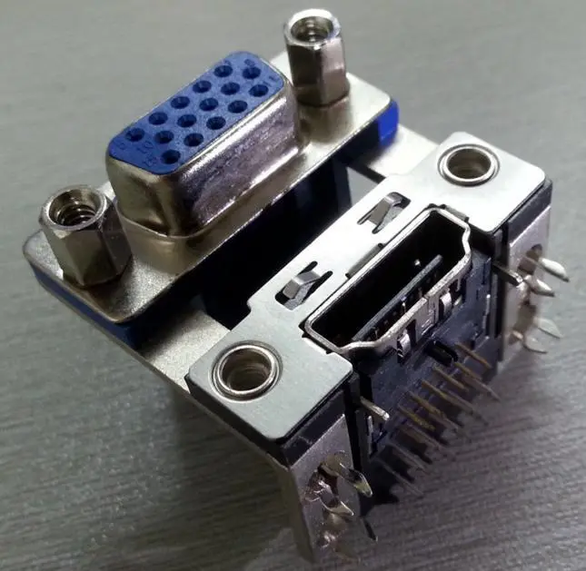 KLS1-118 VGA to HDMI 19 pin Dual port D-SUB Connector 1