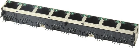 KLS12-108-8P-1X6/KLS12-108-8P-1X8 RJ45 Modular Jack Shield With LED 1