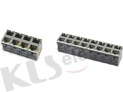 KLS12-313-8P-2X2/KLS12-313-8P-2X4/KLS12-313-8P-2X6/KLS12-313-8P- 2X8 RJ45 Modular Jack Shield With LED 1