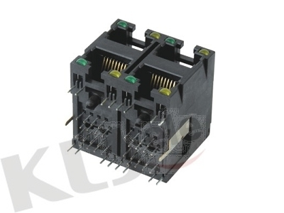 KLS12-314-8P-2X1 / KLS12-314-8P-2X2 / KLS12-314-8P-2X4 / KLS12-314-8P-2X6 RJ45 Modular Jack With LED 1