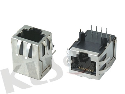 KLS12-TL001 RJ45 Modular Jack with Transformer (Right PCB Mount) 1