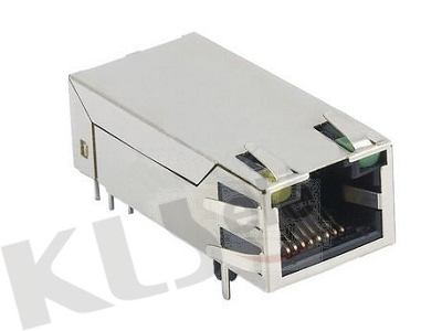 KLS12-TL005 RJ45 Modular Jack with LED/Transformer (Right PCB Mount) 1