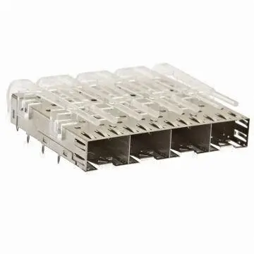 KLS12-SFP-016A SFP Cage 1x4 Press-fit with light pipe 1
