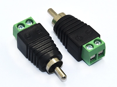 KLS2-DC-06   CCTV Phono RCA Male Plug TO AV Screw Terminal Connector Video AV Balun 1