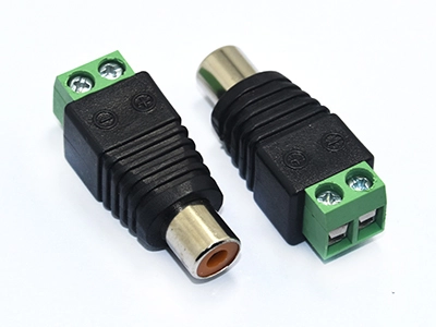 KLS2-DC-07     RCA FEMALE CONNECTOR to AV SCREW TERMINALS NO SOLDER for CCTV/RCA/REPAIRS 1