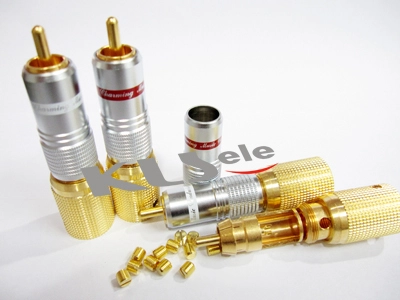 KLS1-RCA-PM08   Gold RCA Phono Audio Plug 1