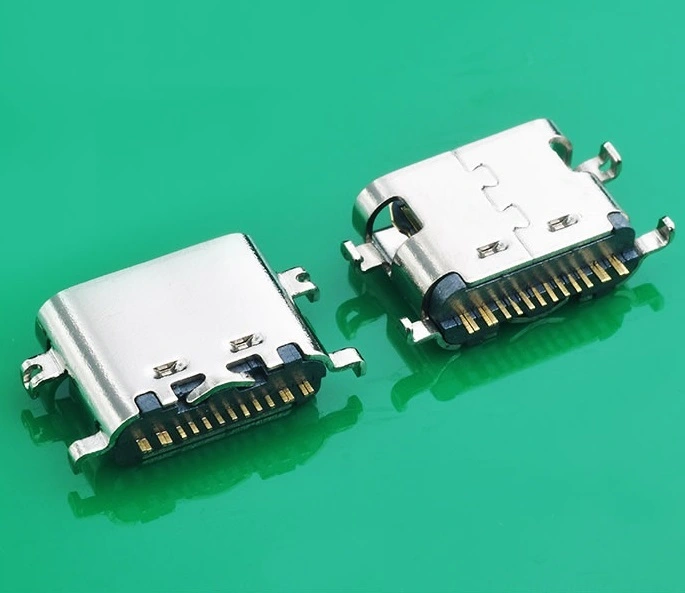 KLS1-5463 16P SMD L=6.5mm mid-mount 1.6mm USB 3.1 type C connector female socket 1