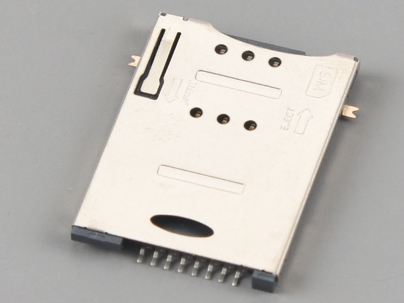 KLS1-SIM-030F PUSH PUSH 6P H1.85mm with Post with CD Pin SIM Card Connector 1