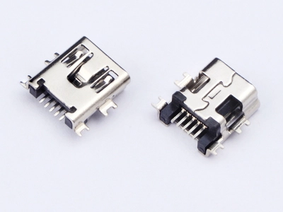 KLS1-229-5FE 5P B type R/A SMD Mini USB connector socket mid mount 1
