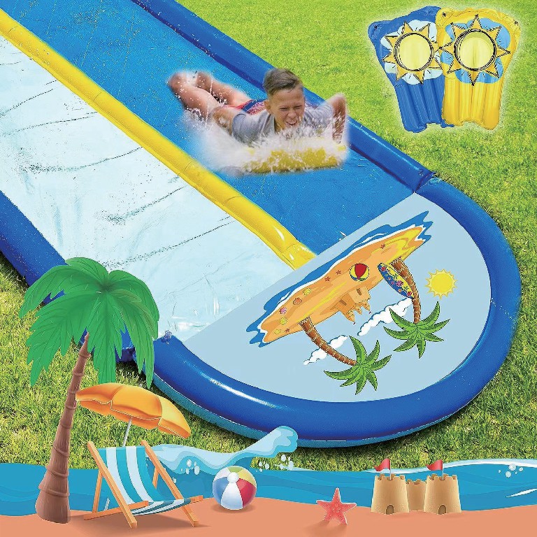 OEM Summer Inflatable Slip Water Slide with Body Board Toys Outdoor Garden Park PVC Raft 3