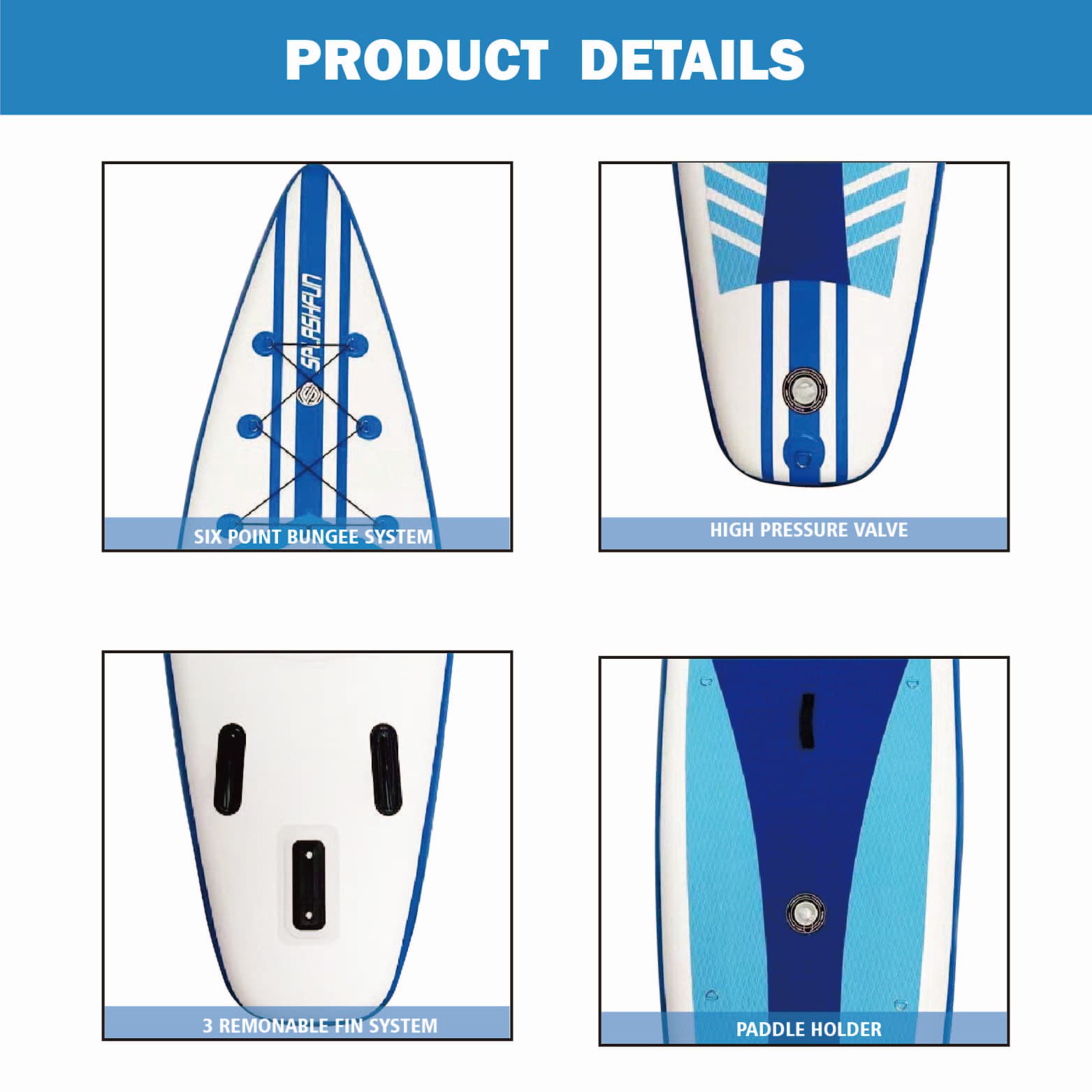 Estate gonfiabile Stand Up Paddle Board doppia camera colorata per il fiume del lago 4