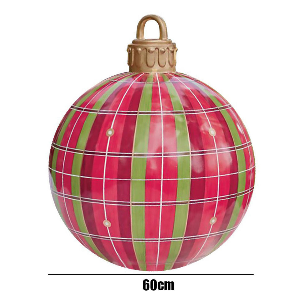 OurWarm PVC 24 Inch Light Up Giant Yard & Pool Blow Up Ornaments Remote Christmas Decorated Inflatable Ball With Lights 2