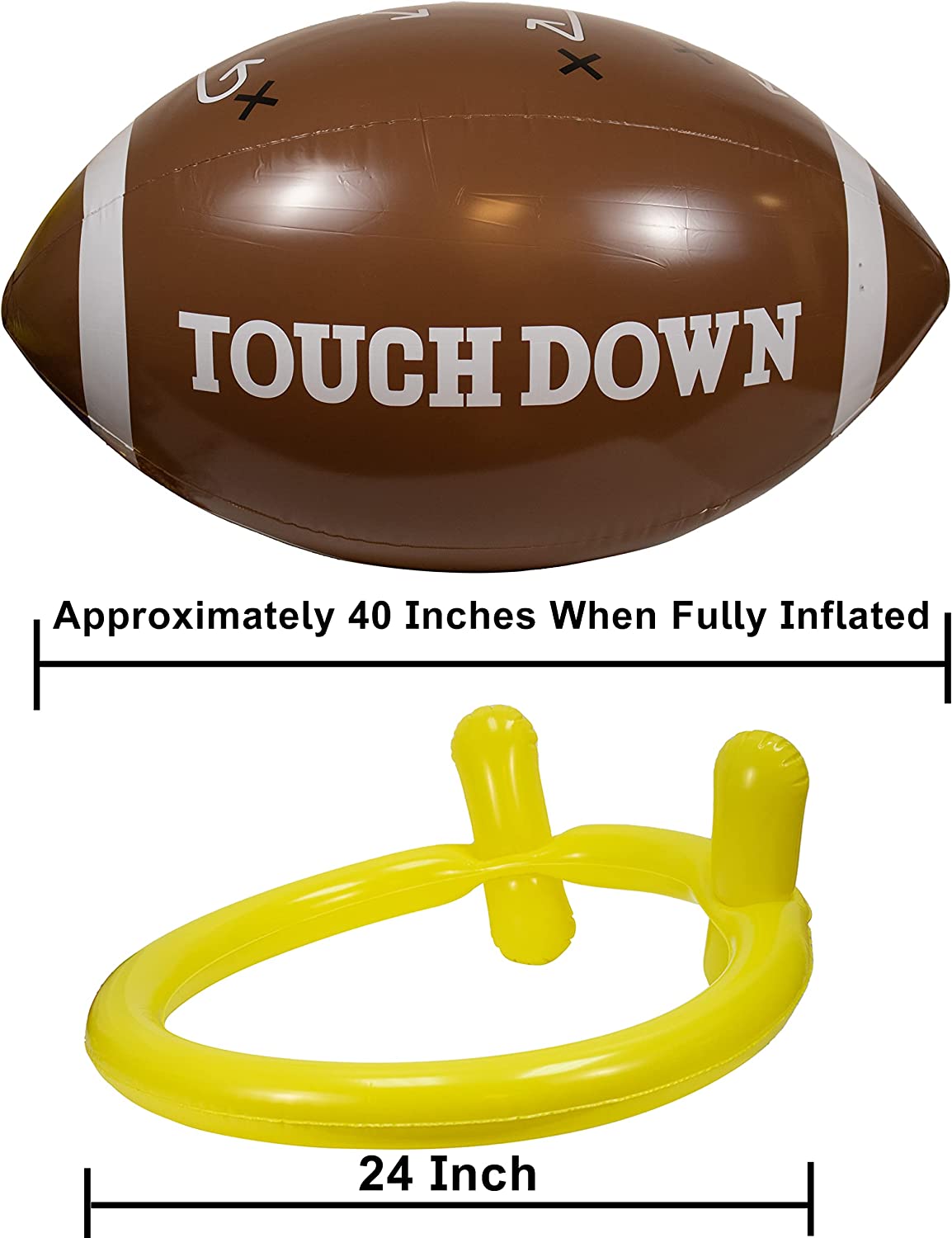 Ballon de football gonflable géant de 91 cm avec tee, idéal pour une fête de football, un match ou une soirée sur le thème du football. Décoration de fête sportive. 2