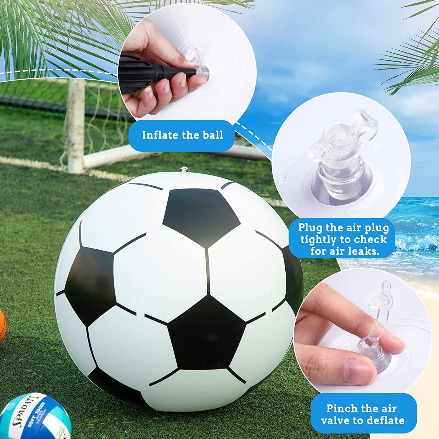 Customized Size Inflatable Beach Balls For Child Adult Sports Balls PVC Inflatable Beach Ball Party Water Toys 7